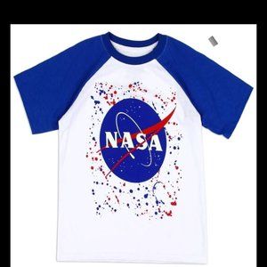NASA glow in the Dark paint splattered tshirt kids  size 7-8